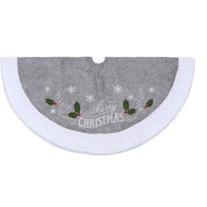 NWOT Gray White Snowflake Christmas Tree Skirt 48" D